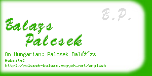 balazs palcsek business card